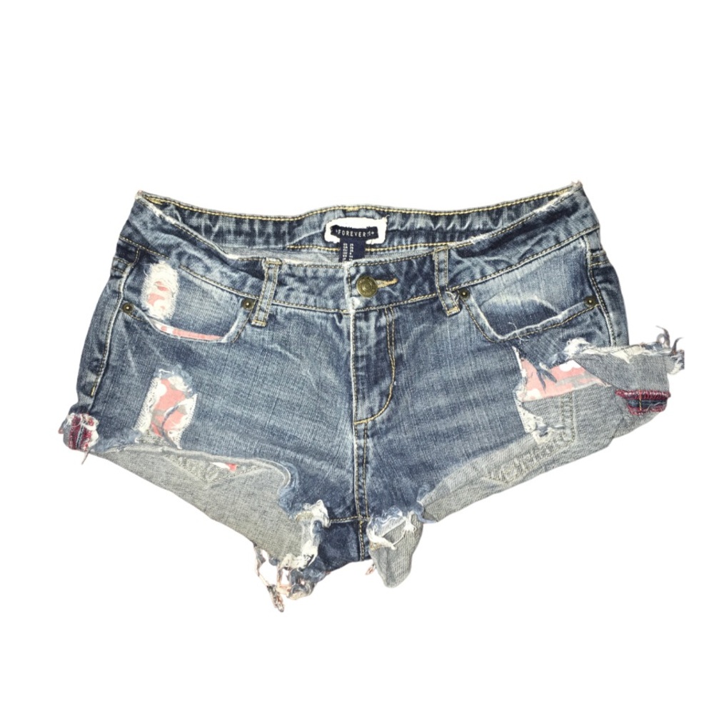 Gyaru, Coquette Forever 21 Women's Mini Denim Navy Shorts